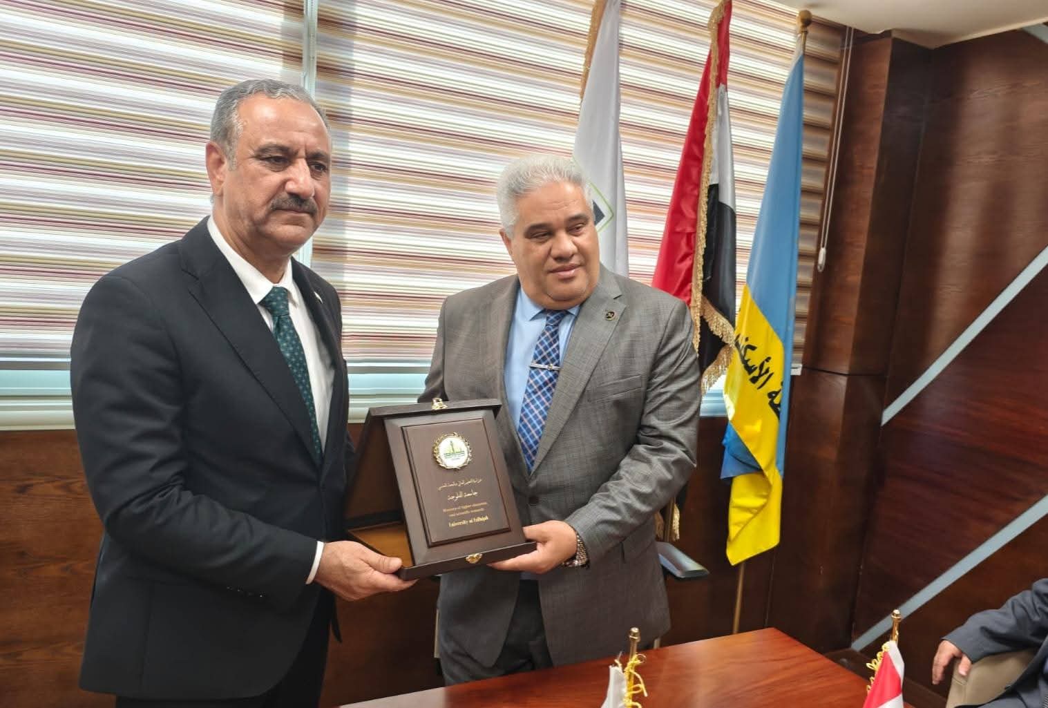السيد رئيس جامعة الفلوجة يبحث مع رئيس جامعة برج العرب التكنولوجية سبل تعزيز التعاون العلمي والأكاديمي