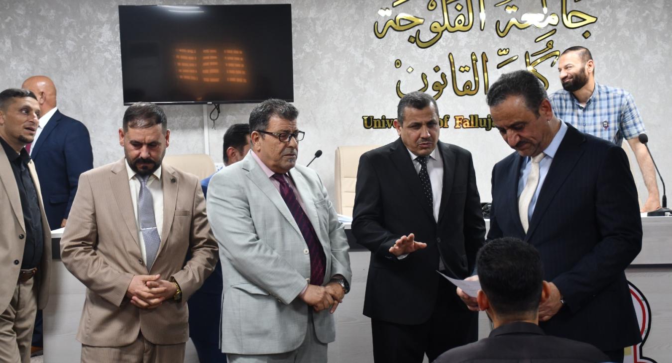 The university president monitors the progress of the examination process.