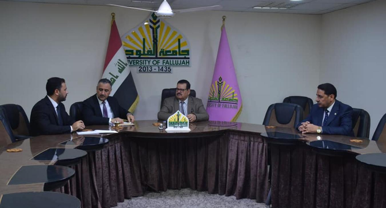 The President of the University of Fallujah holds a meeting for the purpose of establishing a research center concerned with building societal peace