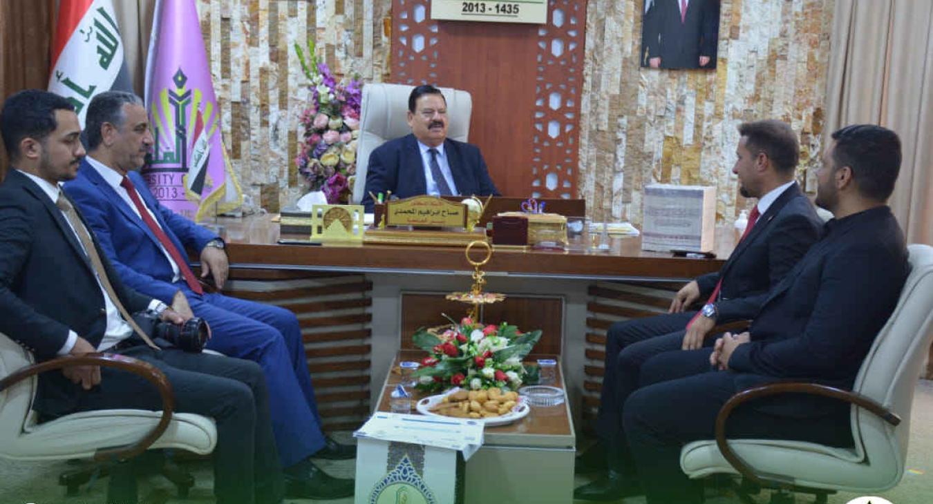 Fallujah University receives a delegation from the Holy Military Shrine