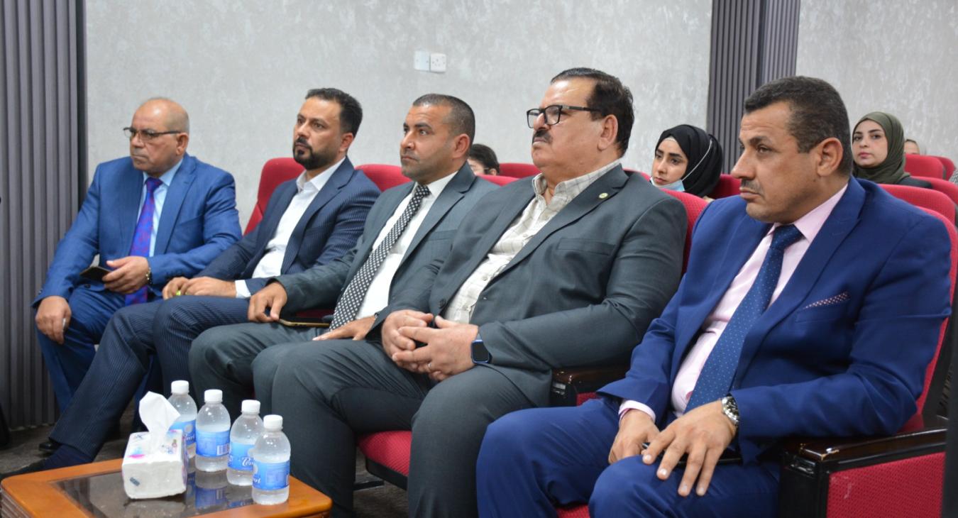 The President of the University of Fallujah attends a master’s thesis discussion session at the College of Law