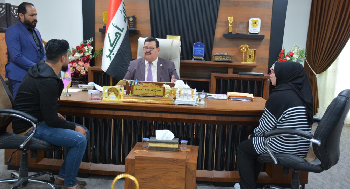 The President of Fallujah University continues his weekly meetings with university students and citizens to consider their requests