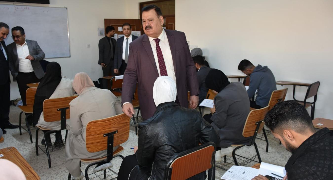 The President of the University of Fallujah inspects the progress of the first semester exams for the 2023-2024 academic year in the university’s colleges