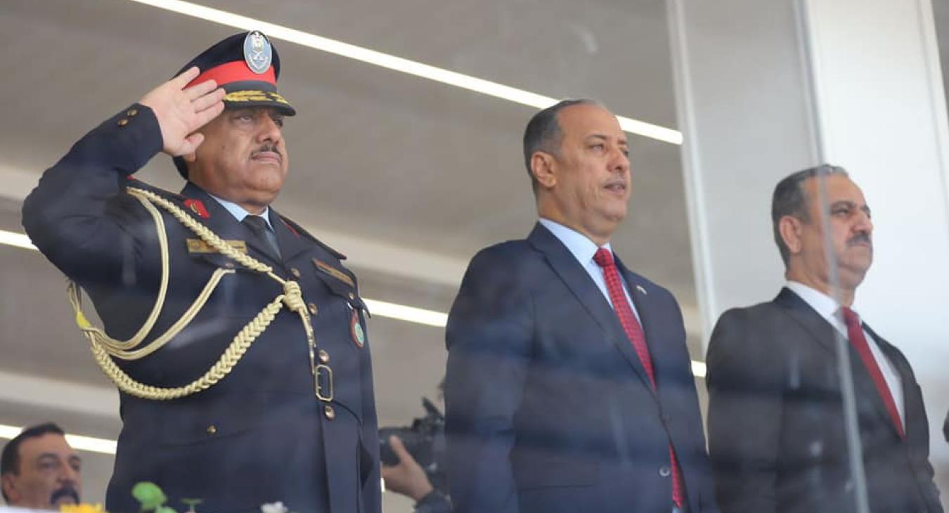 The President of Fallujah University attends the Anbar Police Directorate’s celebration of the anniversary of the founding of the Iraqi police