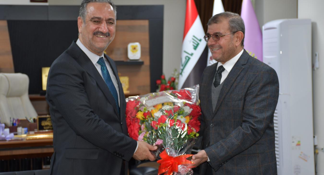 The President of Fallujah University continues to receive well-wishers on the occasion of assuming his position