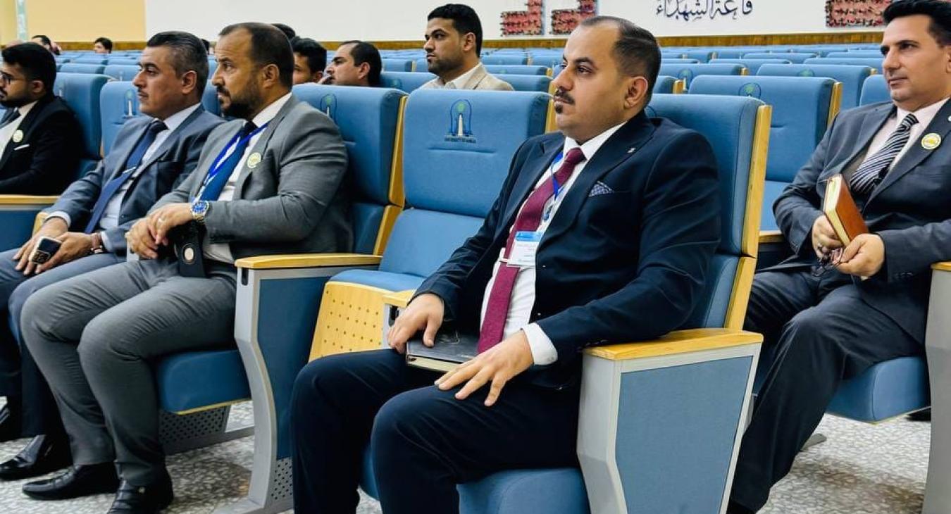 A teacher from the University of Fallujah participates in the first international scientific conference of the College of Education for Humanities at Anbar University