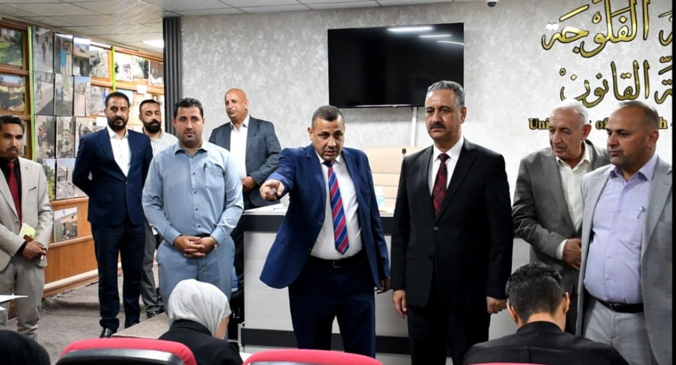 The President of the University of Fallujah inspects the progress of the second course exams for graduate students in the university’s colleges