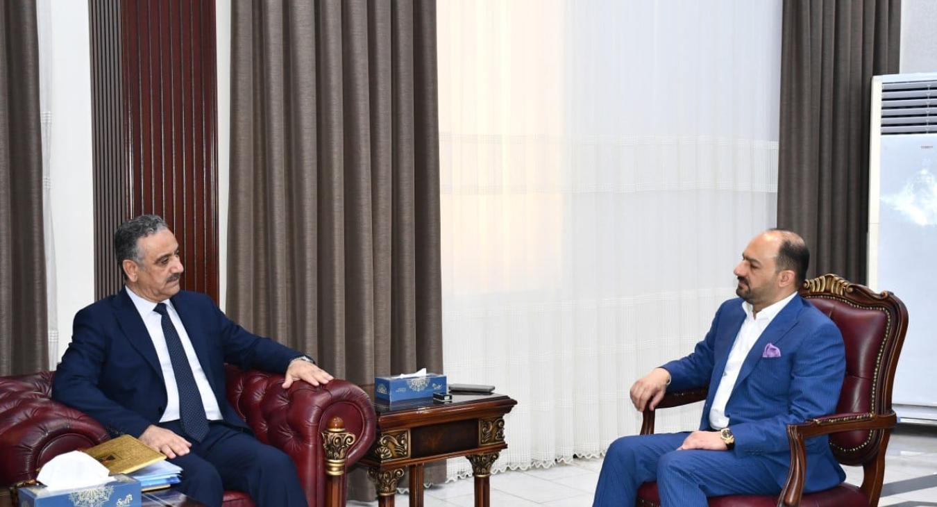 The President of Fallujah University meets with the Governor of Anbar and discusses with him strengthening joint cooperation mechanisms