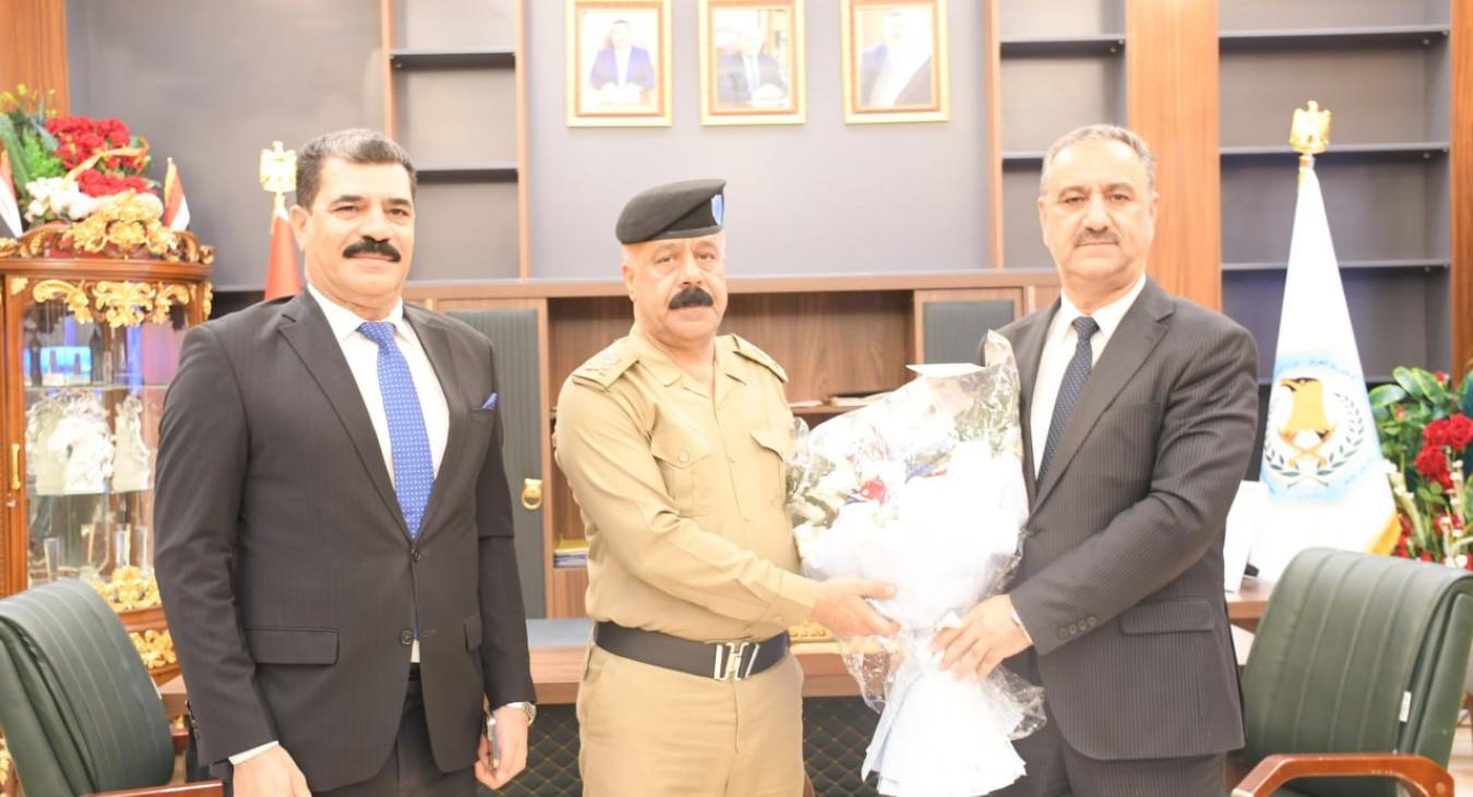 The President of Fallujah University meets with the Anbar Police Chief and discusses with him prospects for joint cooperation