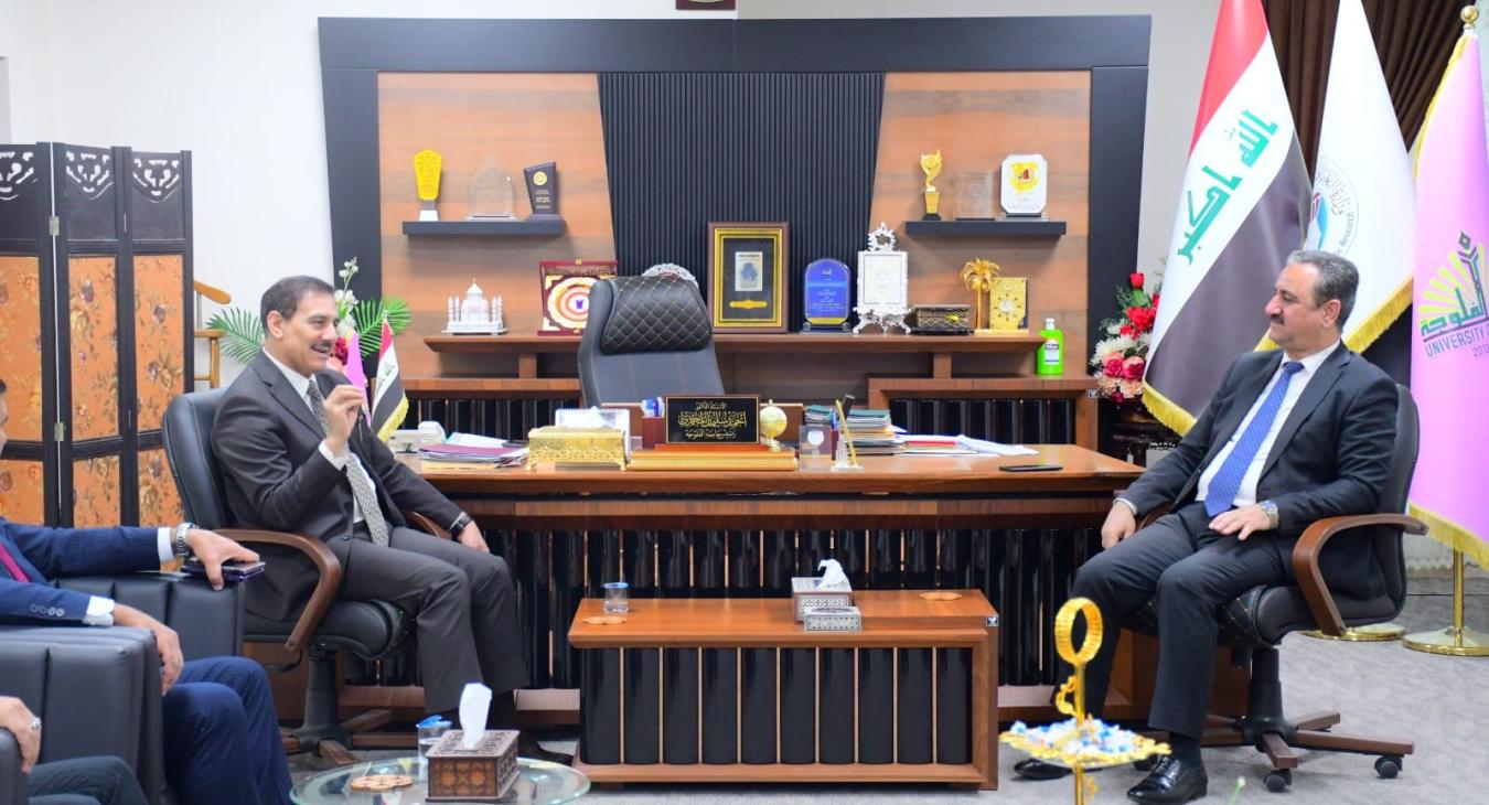 The President of Fallujah University receives the Undersecretary of the Ministry of Culture
