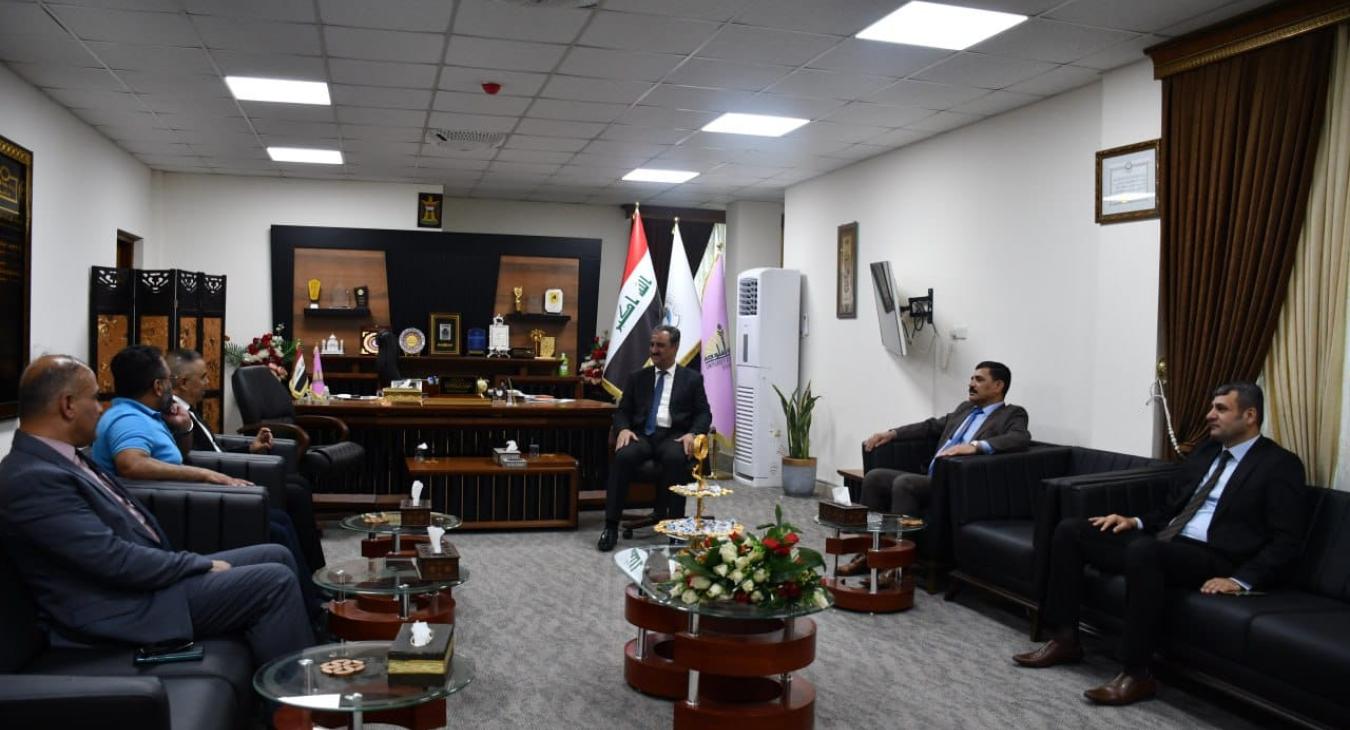 The President of Fallujah University receives a delegation from the Academics Syndicate, Anbar branch