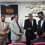The university president monitors the progress of the examination process.